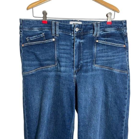 PAIGE Anessa Cropped Wide Leg Jean in Amoroso Dark Wash - Picture 4 of 11